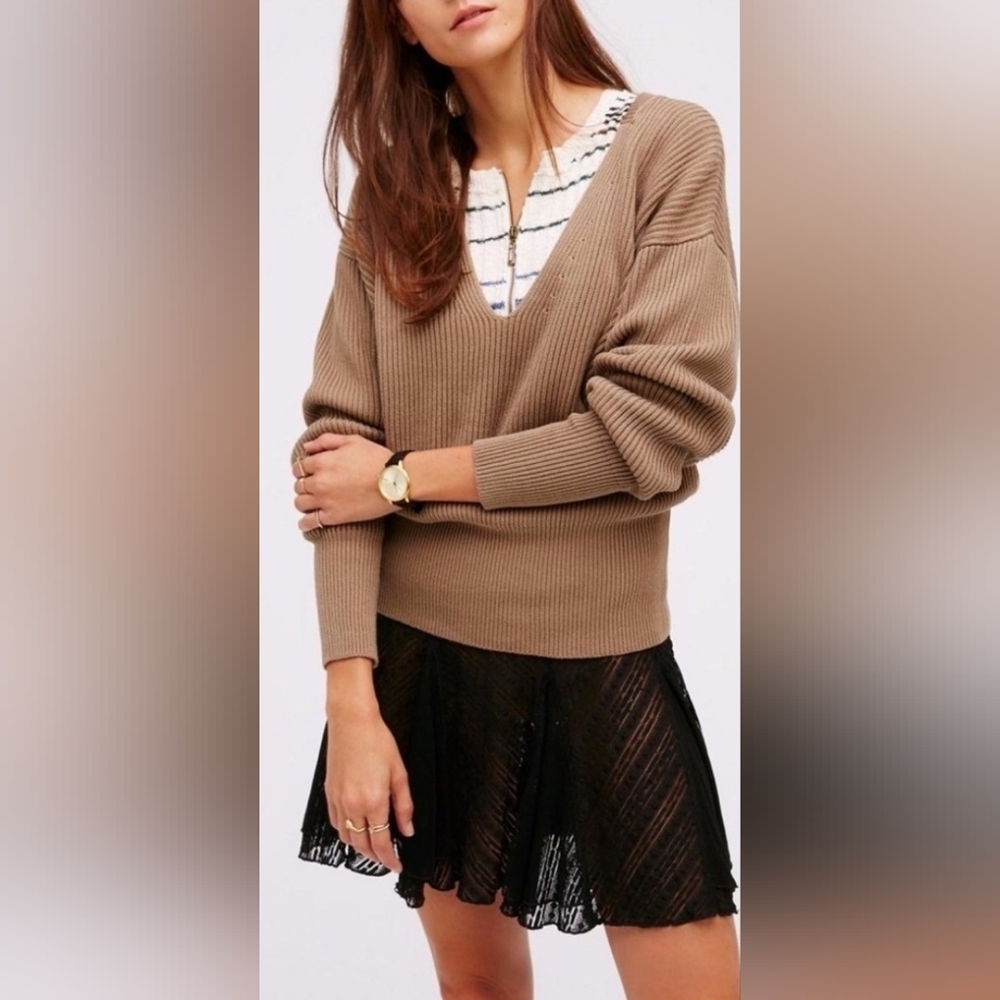 Free People Allure Sweet Sweater In Taupe